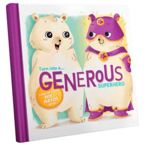 Values mix-and-match children book Generous Superhero